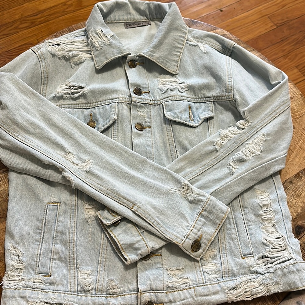 Carmar Light-Wash Distressed Jean Jacket